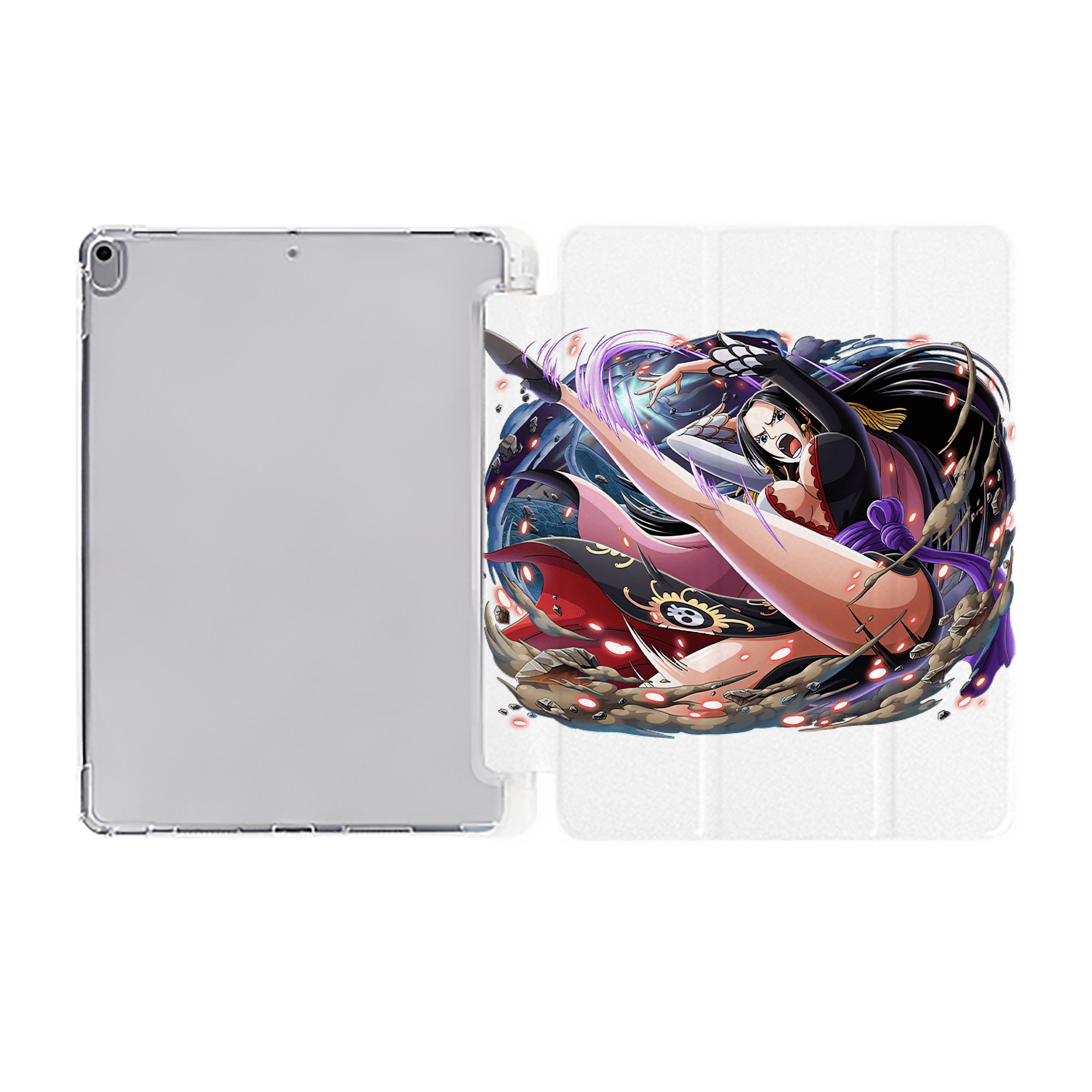（画像用） ワンピース ボア・ハンコック ONE PIECE Boa·Hancock IPad ケース ペン収納付き 三つ折りスタンド PUレザー×シリコン 対応機種9.5/10.5/10.9インチ